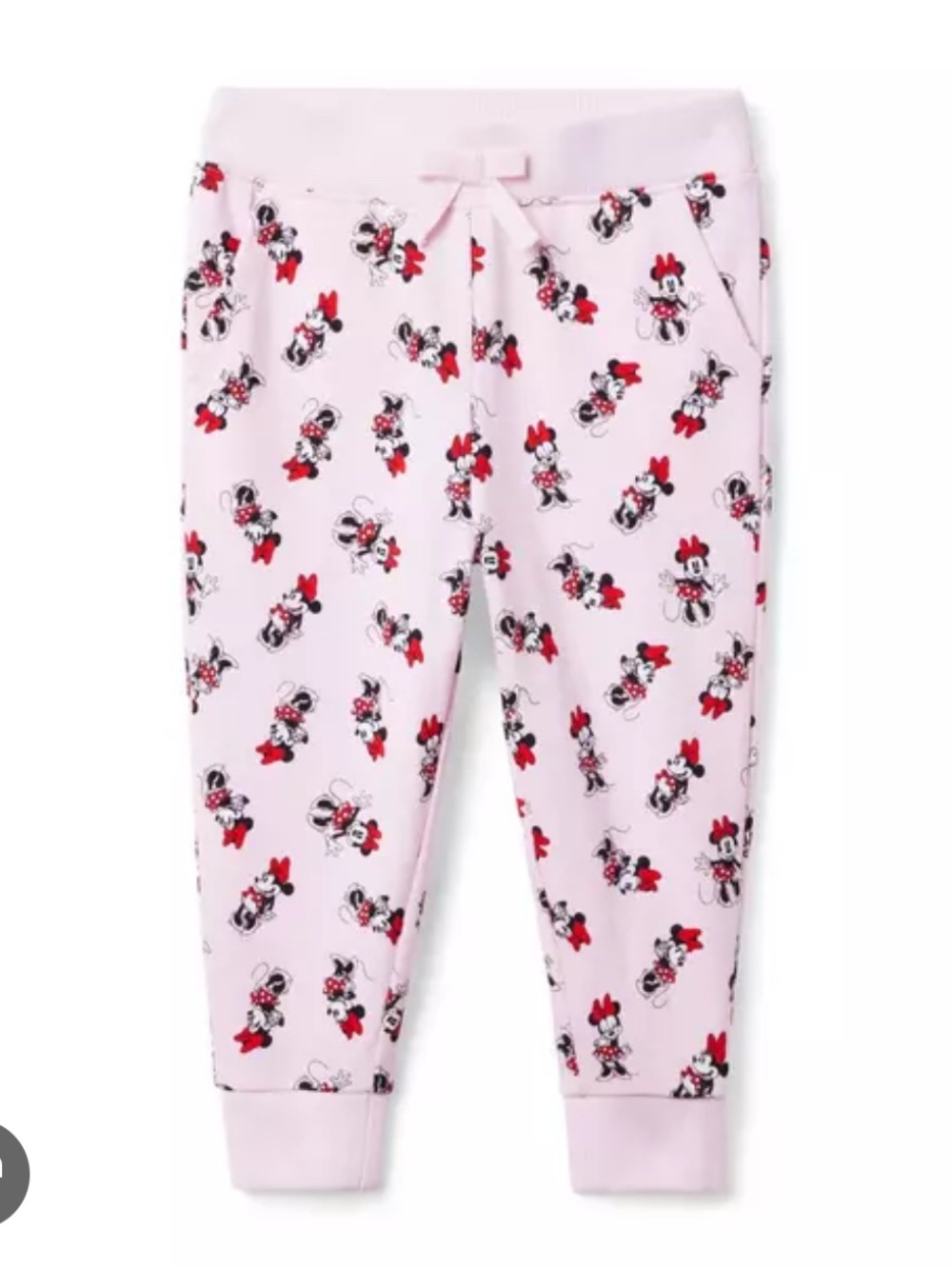 Janie and Jack Light Pink Disney Minnie Mouse Pajama Bottoms with Red Bows